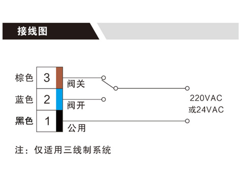 艾德默三線制電動(dòng)二通閥（AFPQ系列）接線圖